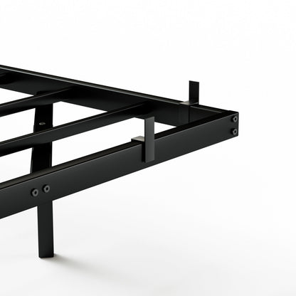 Floating Bed Frame King Size with LED Lights ＆ charging station, Metal Platform Queen Bed, 79.9&