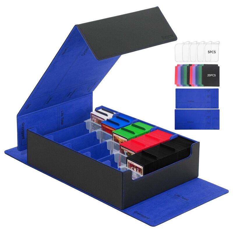 3800+ Capacity Card Storage Box. Includes 20 Dividers, 5 Supporters, Leather Magnetic Closure. Great for YuGiOh &amp; MTG Cards.