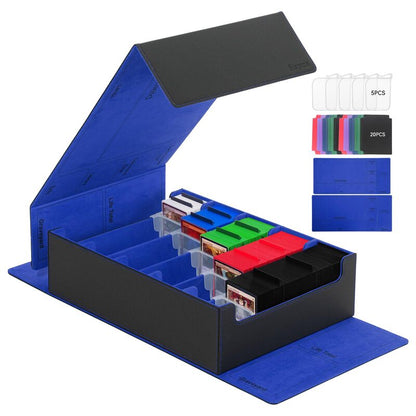 3800+ Capacity Card Storage Box. Includes 20 Dividers, 5 Supporters, Leather Magnetic Closure. Great for YuGiOh &amp; MTG Cards.