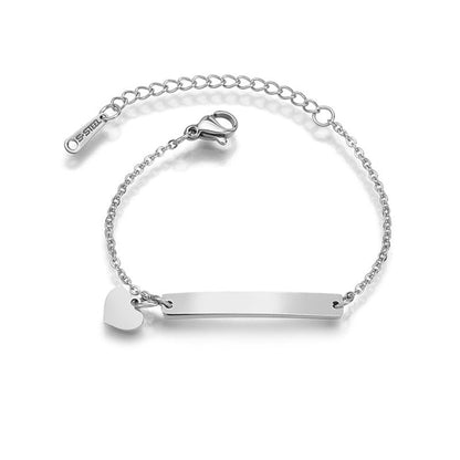 Stainless steel personalized engraved three color curved bracelet simple and personalized women&