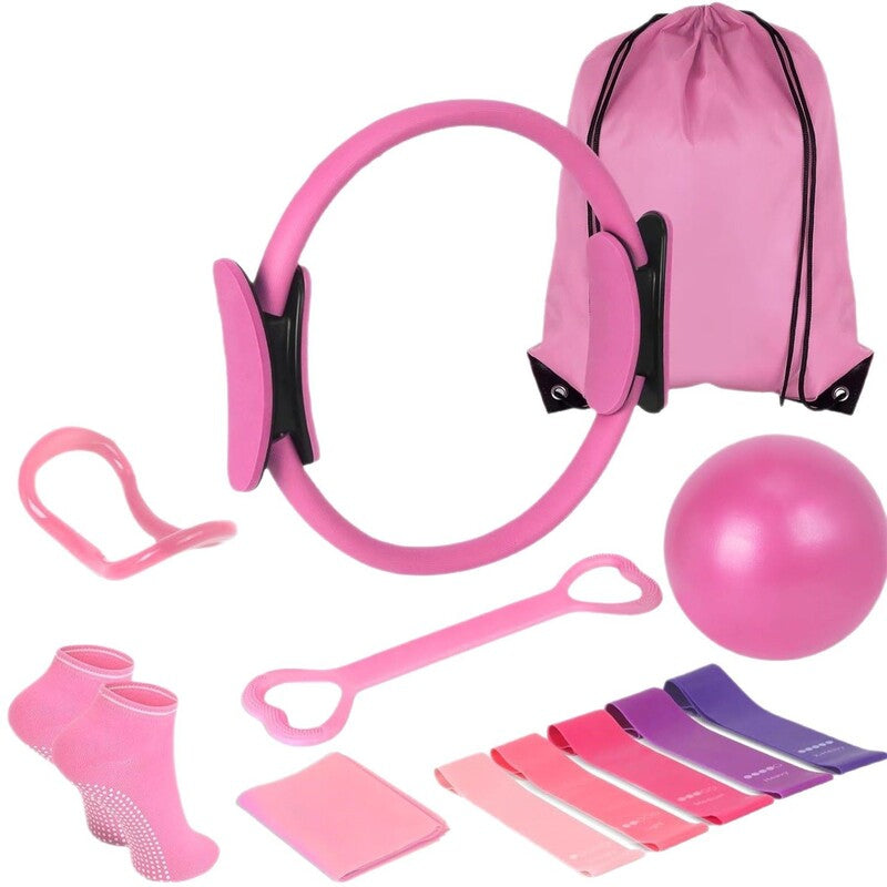 13 - Piece Pilates Kit for Home Workouts: Pilates Ring, Ball, Resistance Bands &amp; More - Ideal for Home Pilates