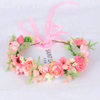 Bridal Fairy Flower Wreath Fabric Flower Starry Sky Headwear Children&