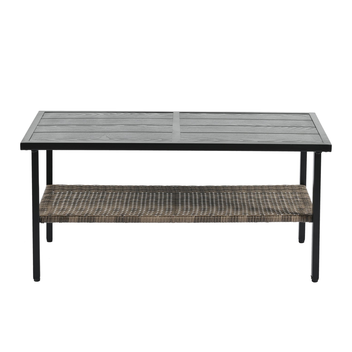 Patio Furniture, Outdoor Furniture, Seasonal PE Wicker Furniture, Four Set Wicker Furniture With Black Metal Table