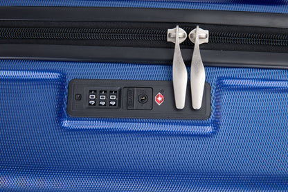 3 Piece Luggage Sets PC Lightweight &amp; Durable Expandable Suitcase with Two Hooks, Spinner Wheels, TSA Lock, (21/25/29) Dark Blue