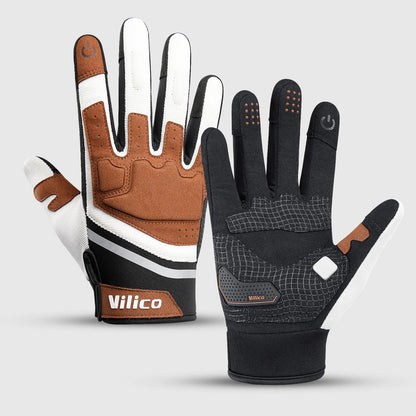 Outdoor sports warm anti slip wear-resistant shock-absorbing anti-collision touch screen road bike riding gloves