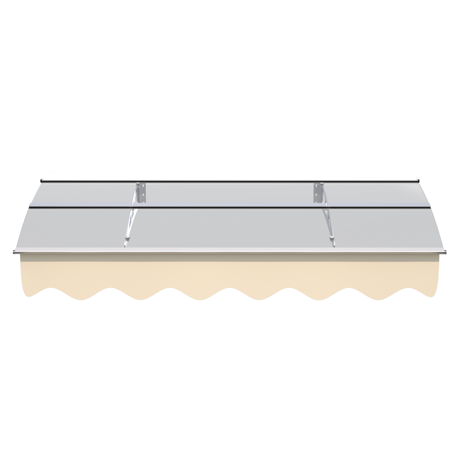 5934W Series Door Window Awning Canopy W59"xD34" Made of 0.137Inch /3.5mm Thick Virtually Crystal Solid Polycarbonate Sheet