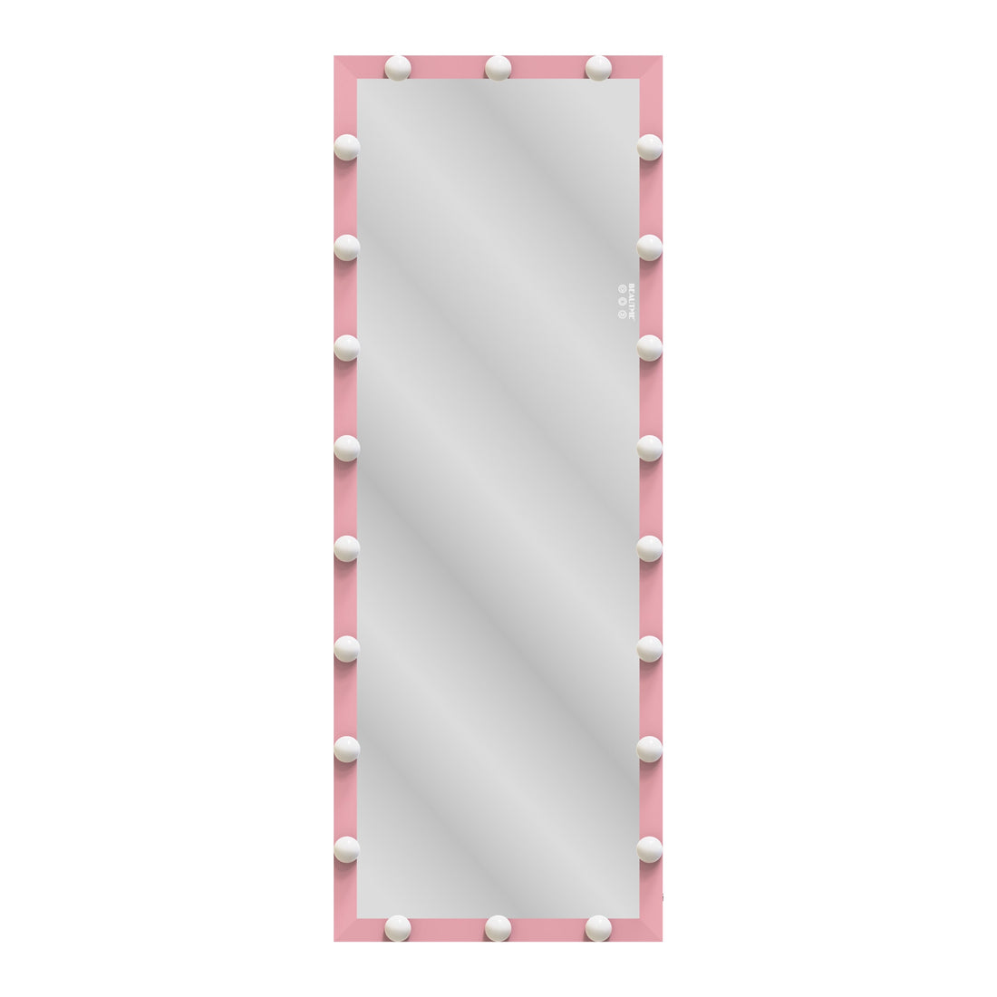 62.6-inch x 23.3-inch pink Hollywood illuminated full body vanity mirror with 3 color modesstanding floor mirror touch control