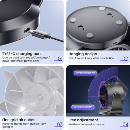 100-Speed Turbo Desktop Fan 6-Inch