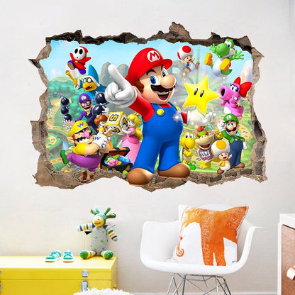 3D Wall Piercing Mary Full Staff Wall Stickers Living Room Bedroom Kindergarten Decoration Background Wall