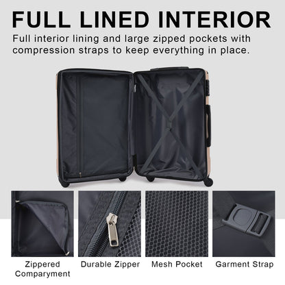 Hardshell Luggage Sets 3 Pcs Spinner Suitcase with TSA Lock Lightweight 20&