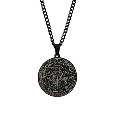Stainless Steel Necklace Jewelry Seven Angels Magic Circle Pendant DIY Accessories Men&