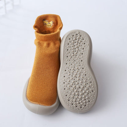 Autumn New Soft Sole Baby Walking Shoes Knitted Embroidered Baby Floor Socks Shoes Avocado Children&