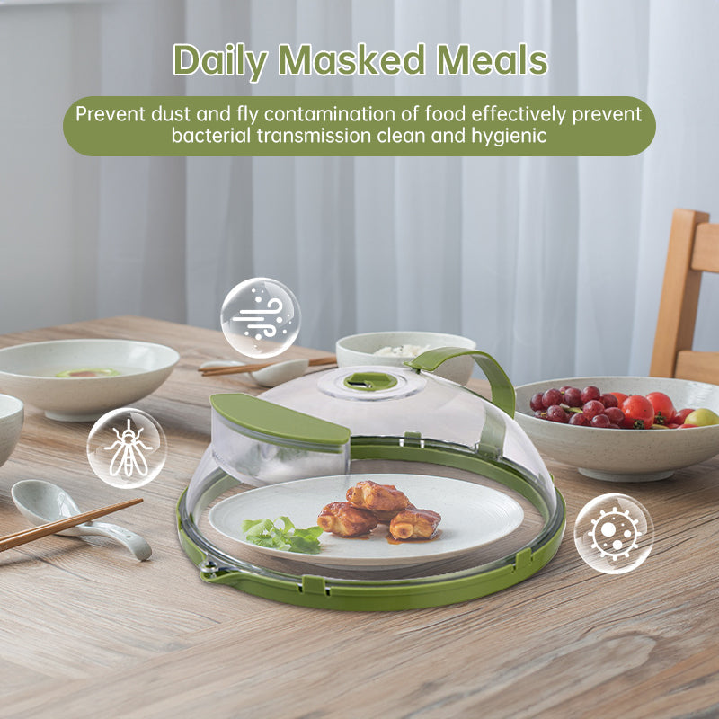 News Food Microwave Cover, Clear, with Water Steamer &amp; Handle, 10 Inch, for Plate, Kitchen Gadget