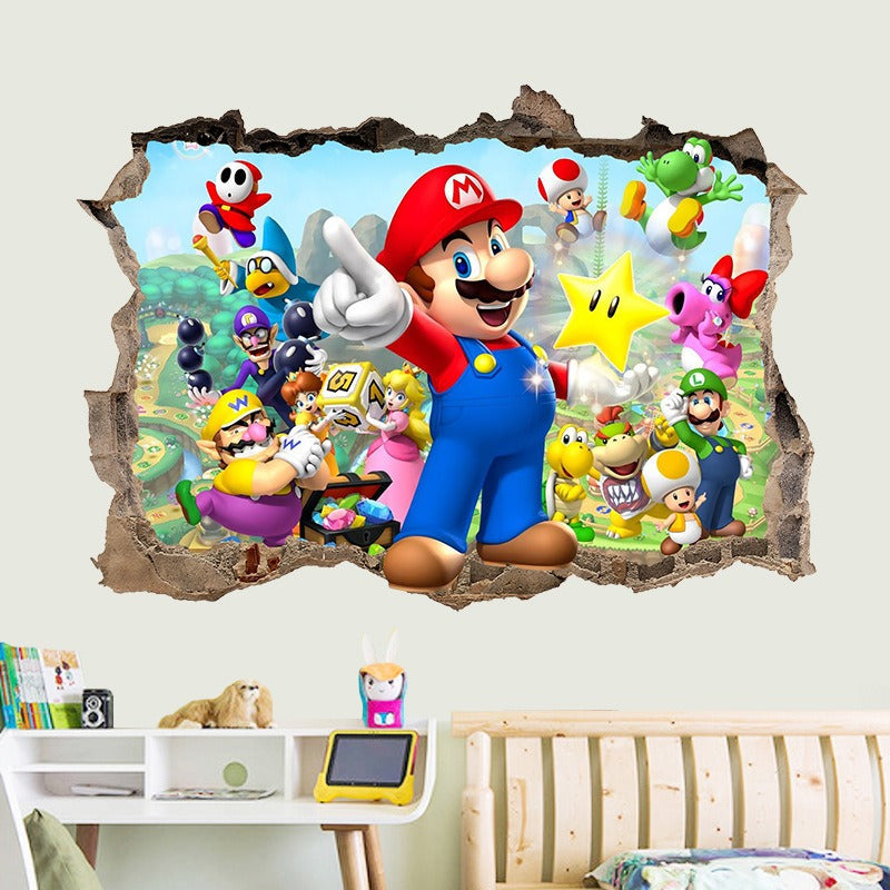 3D Wall Piercing Mary Full Staff Wall Stickers Living Room Bedroom Kindergarten Decoration Background Wall