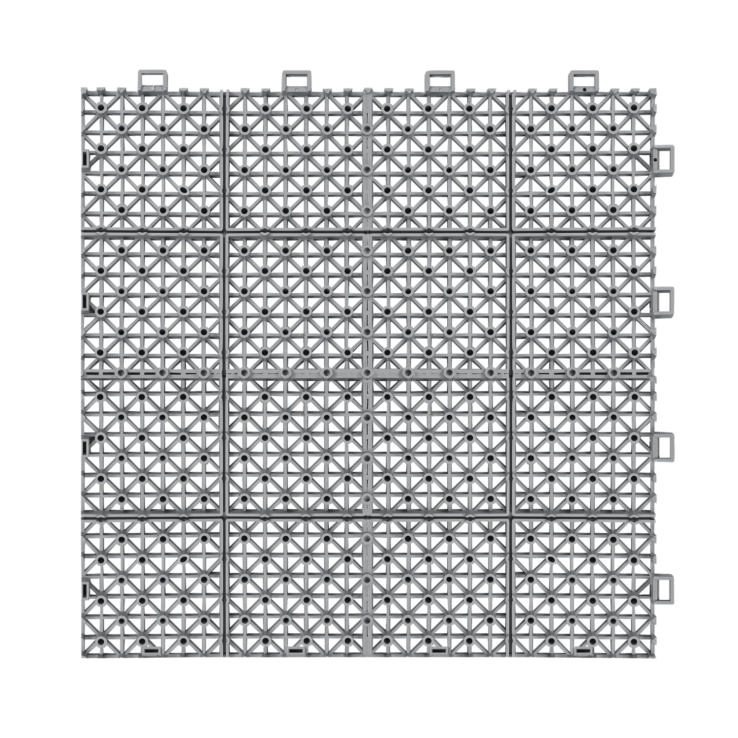 12 x 12 inch gray interlocking deck tiles, plastic waterproof, weighing up to 6613 pounds, with a rose pattern pack of 12