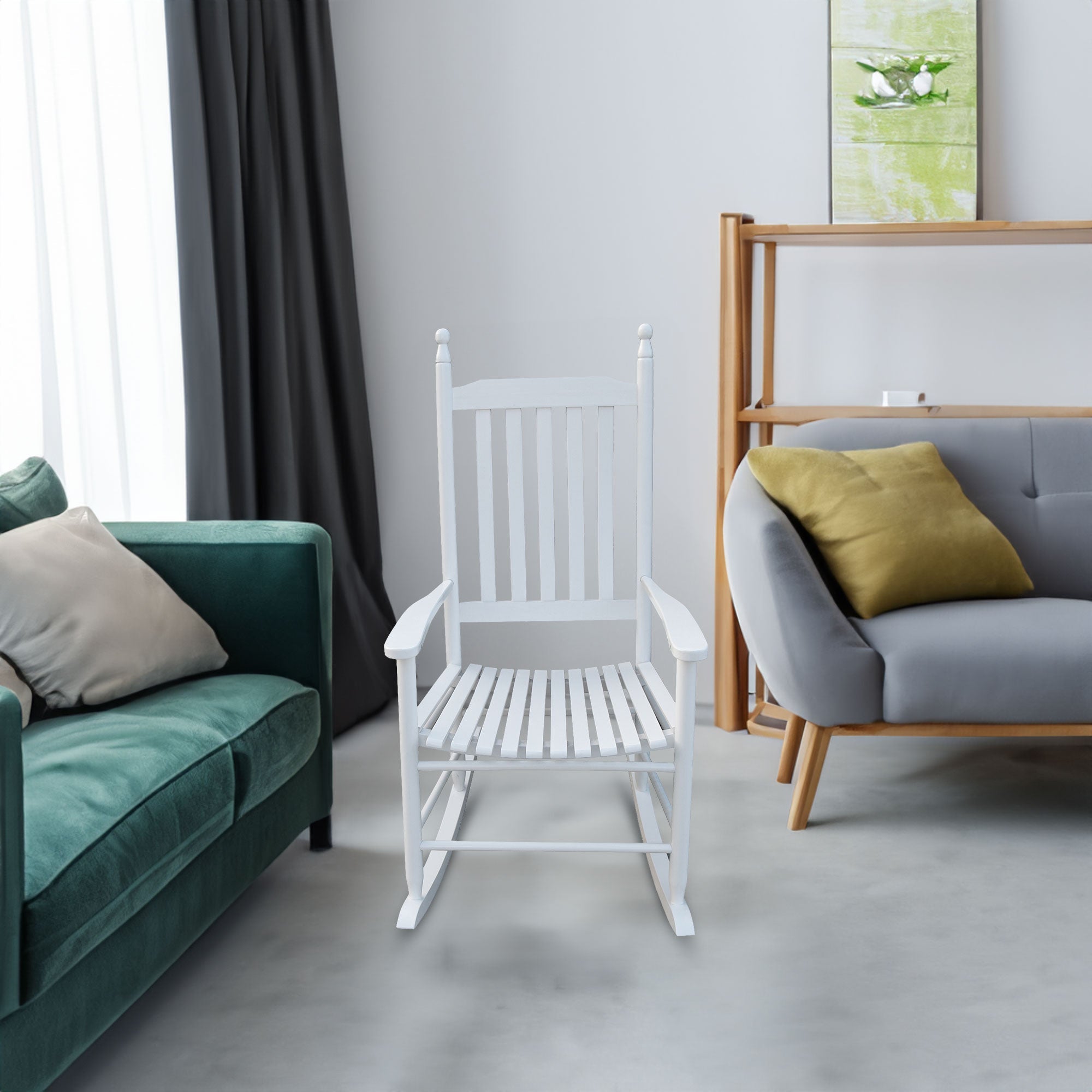 wooden porch rocker chair WHITE