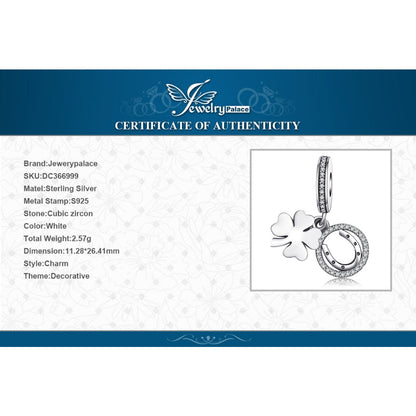 Jewelrypalace 100% 925 Sterling Silver Charms 4 Leaf Clover Charms Beads fit Bracelets Anniversary Gifts Fashion DIY Jewelry