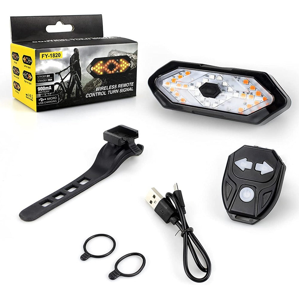 Bike Turn Signal Light Remote Control Bicycle Direction Indicator MTB LED Rear Rechargeable Steering Taillight with Horn