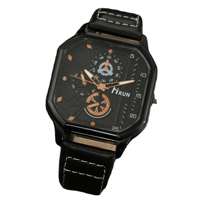 Fashion New Double Layer Square Shell Belt Casual Men&