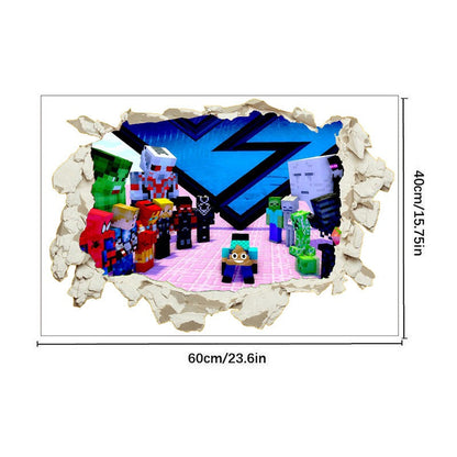 Minecraft run away My World Wall Stickers Living Room Children&