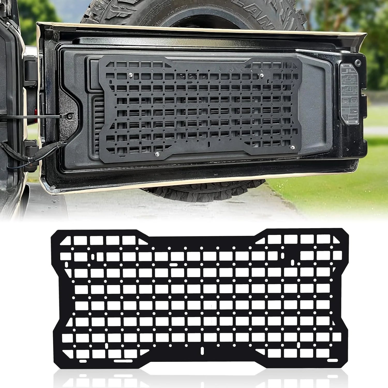 JK&amp;JL Tailgate Tactical Panel for Wrangler Tailgate Tool Kit/JL Organizer Racks Compatible with Jeep Wrangler 2007-2022 JK JKU &amp;