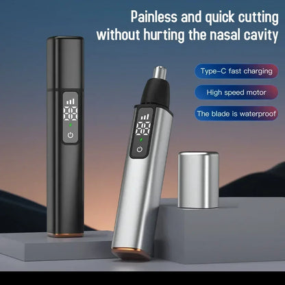 Portable LED Display Nose Hair Remover Electric Nose Hair Trimmer USB Charging Safety Face Hair Cleaning Care Kit
