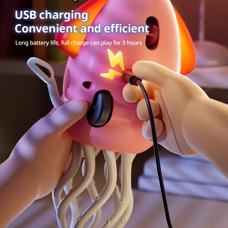 Creative Dancing Squid: auto-sense, obstacle-avoid e-pet with music, lights, rechargeable &amp; interactive gift.