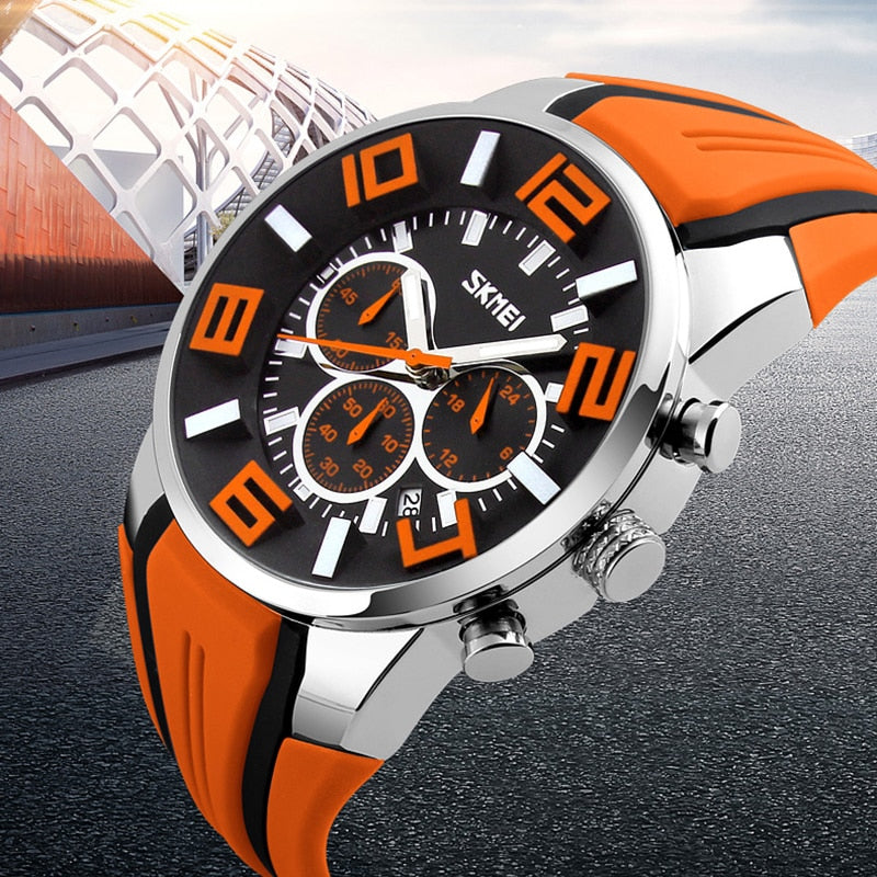 SKMEI 9128 Watches Men Luxury Brand Chronograph Men Sports Watches Waterproof Male Clock Quartz Men&