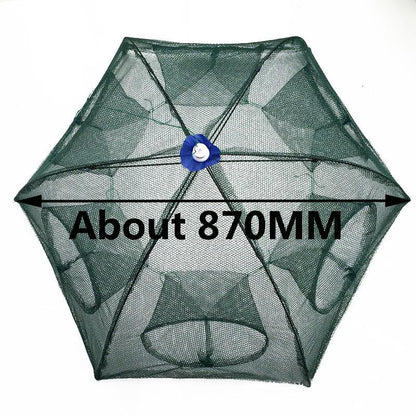 6 Hole Fishing Net Folded Portable Hexagon Network Casting Nets