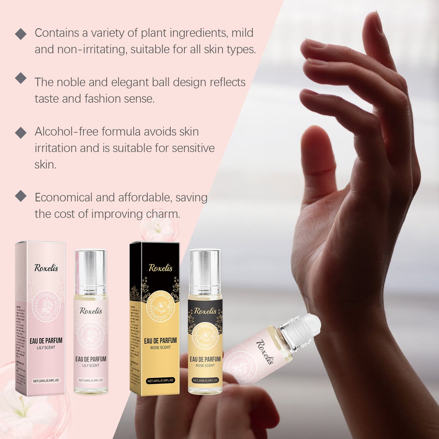 Rolling Perfume Series Flowers Lasting Fresh Light Fragrance Exudes Charm Keep Fragrance Portable Rolling Perfume