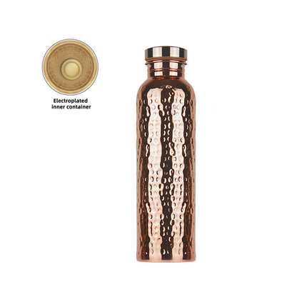 800ML Copper Hammer - Pattern Water Bottle: Leakproof, for Sports/Outdoor/Cycling/Gym/Fitness/Travel