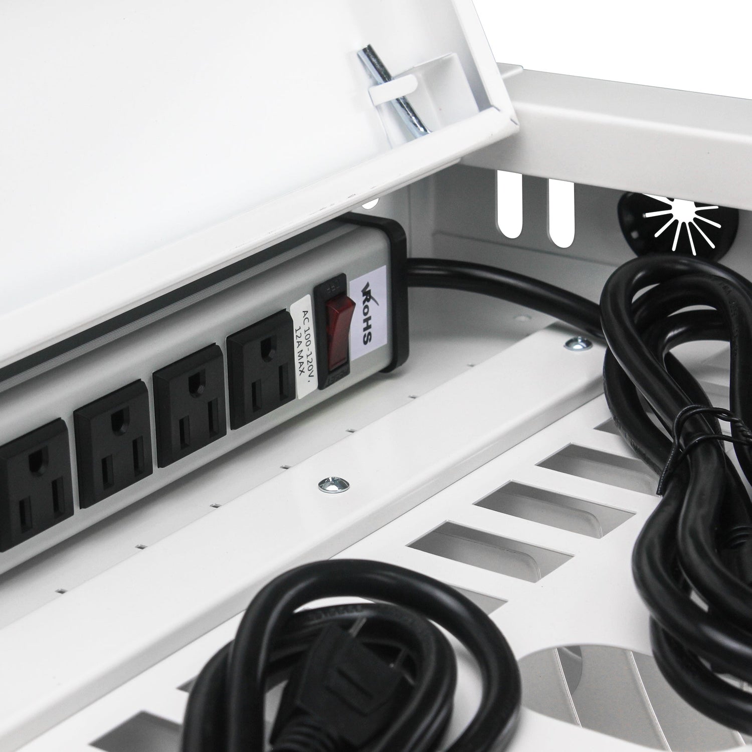 16 Bay Charging Cabinet for Laptop Chromebook Locking Charging Station-WHITE