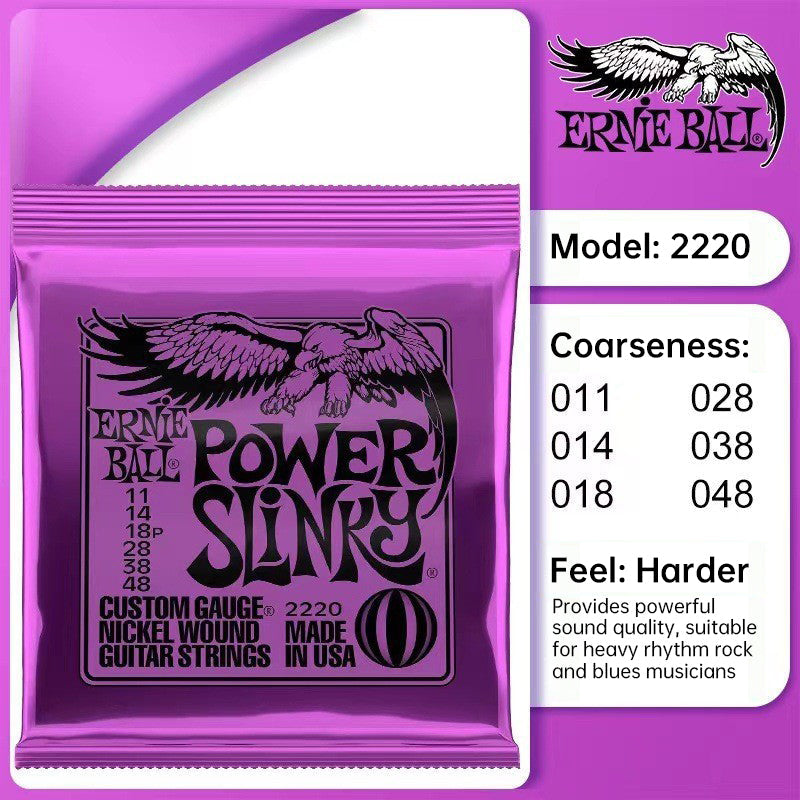 6 sets of Ernie Ball Slinky guitar strings (models 2003, 2215, 2223, 2221, nickel - wound) for electric &amp; acoustic guitars