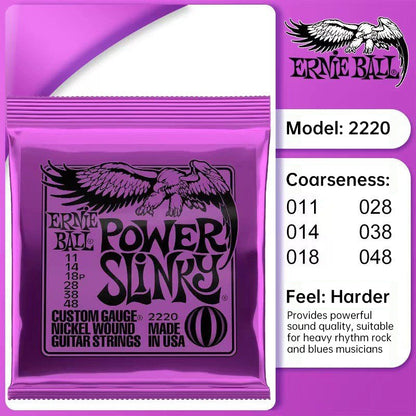 6 sets of Ernie Ball Slinky guitar strings (models 2003, 2215, 2223, 2221, nickel - wound) for electric &amp; acoustic guitars