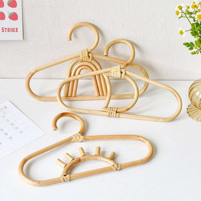 1pcs Handmade Vine Clothes Hanger Indonesian Vine Weaving Moon Sun Rainbow Style Children&