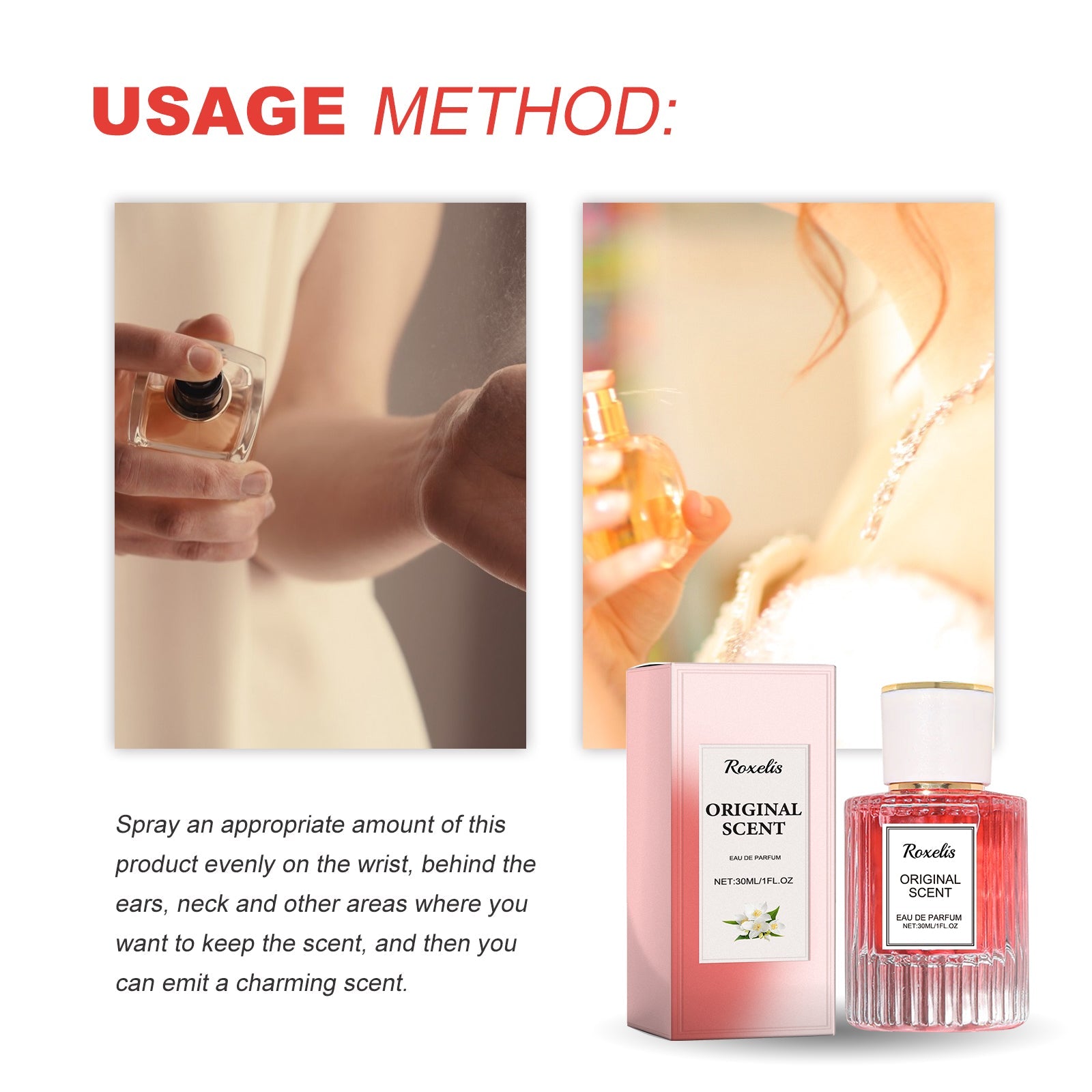 Jasmine Lady Pheromone Perfume, Wrist Behind Ear Neck Natural Long-Lasting Light Fragrance Delicate Elegance Exudes Feminine Charm
