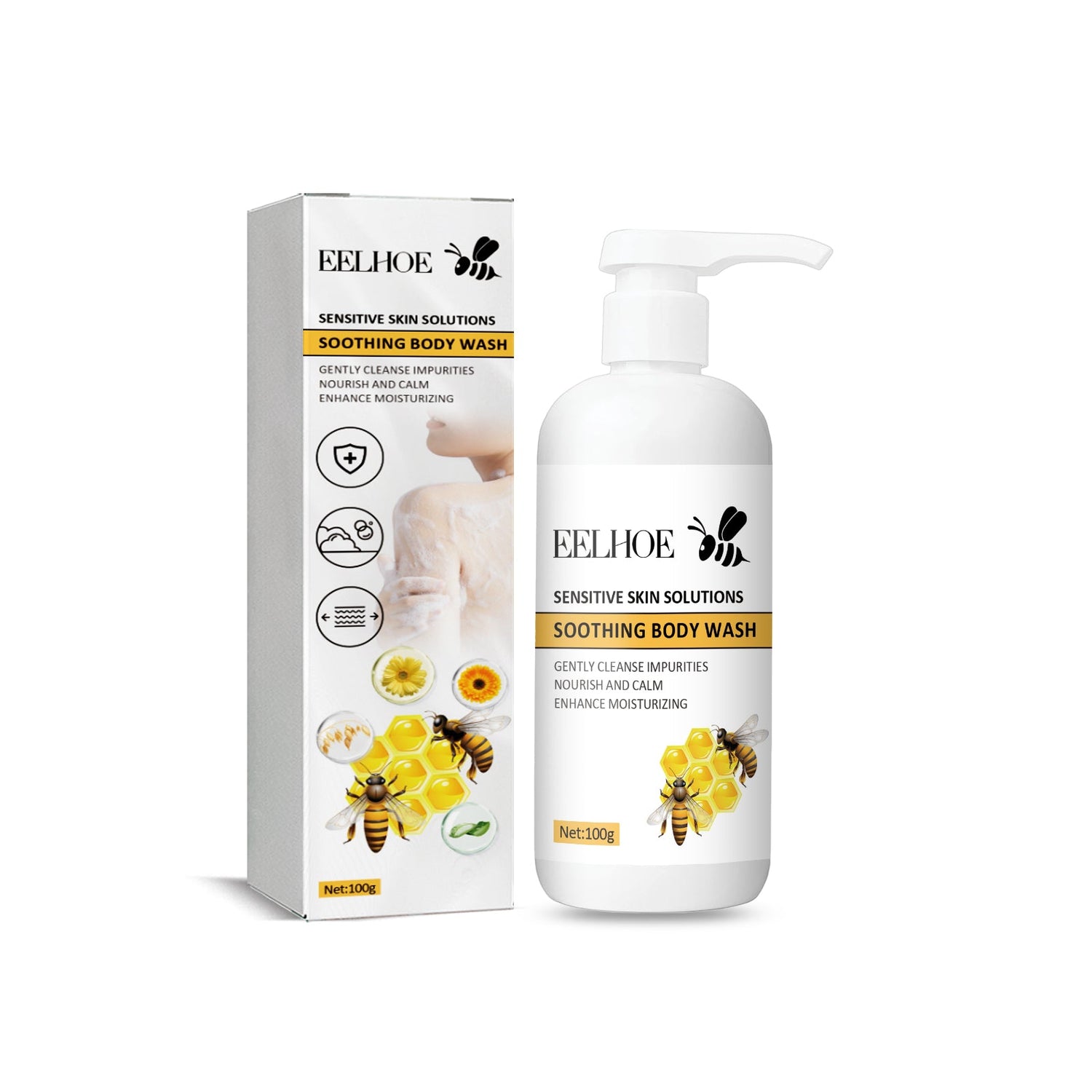 Honey Shower Gel Deeply Cleanses, Moisturizes, Rejuvenates And Relieves Red, Dry And Itchy Skin