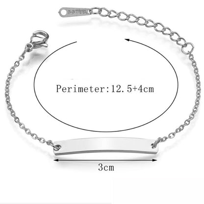 Stainless steel personalized engraved three color curved bracelet simple and personalized women&