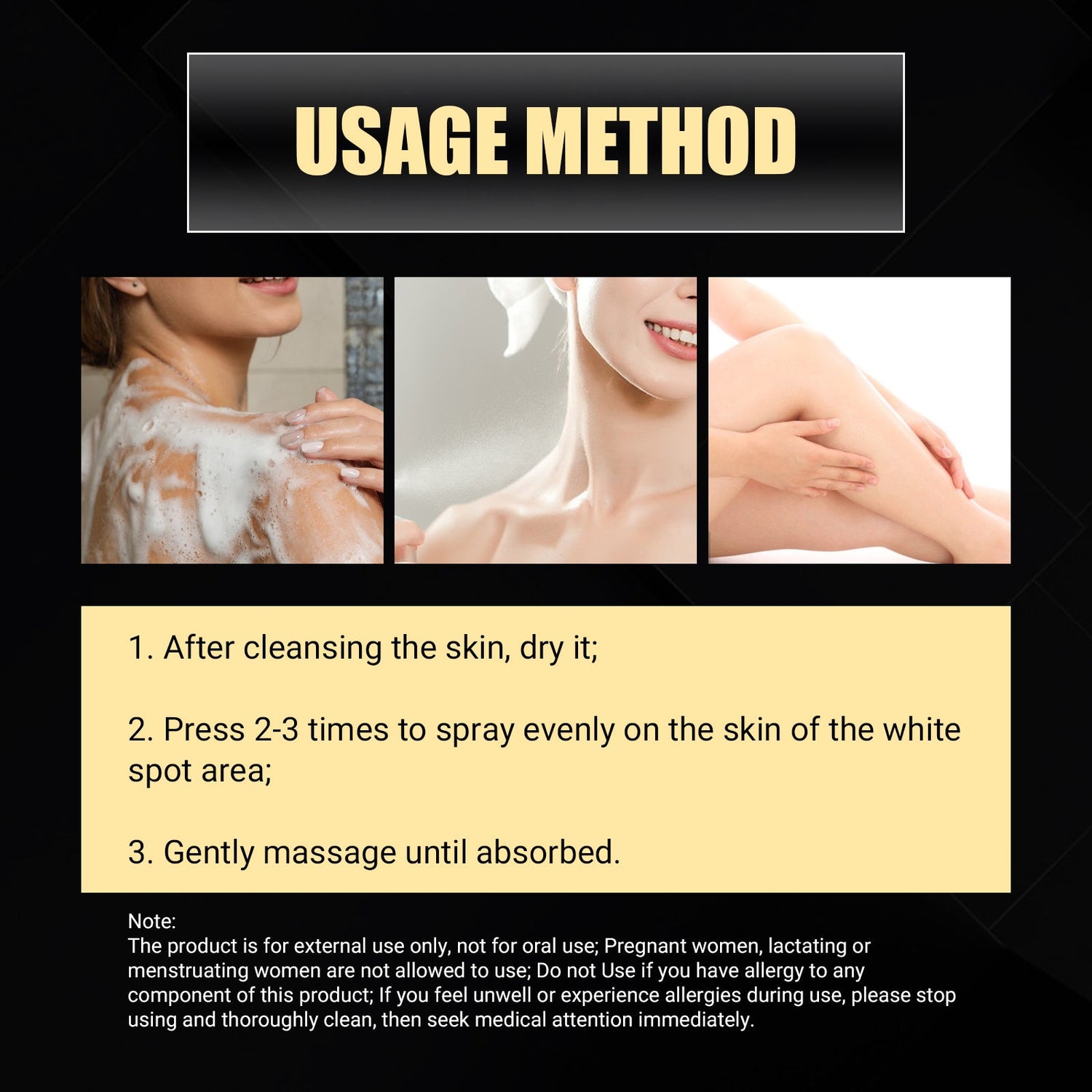Vitiligo Removal Relief Spray, Repair Whitening Spot Perspiration Beauty Moisturizing Skin Care spray