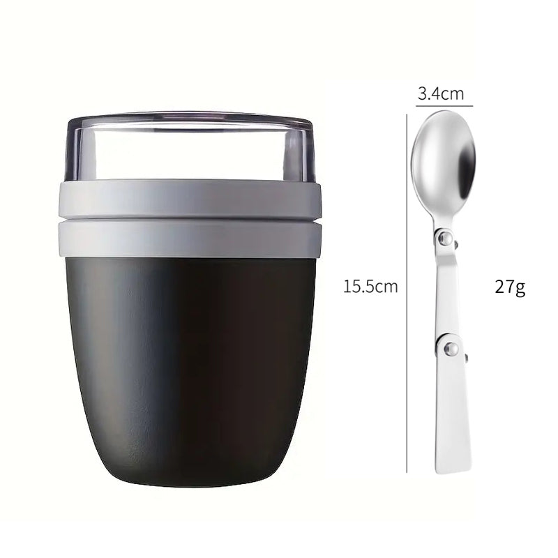 Portable Yogurt Cereal Cups with Lids. Ideal for Overnight Oats, DIY Salads &amp; Parfaits. Great for Breakfast or Lunch
