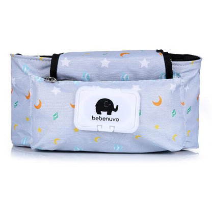 Print Strollers Baby Trolley Bag with Detachable Handbag Multifunctional Baby Stroller Organizer Pram Buggy Cart Hanging Bag XV2