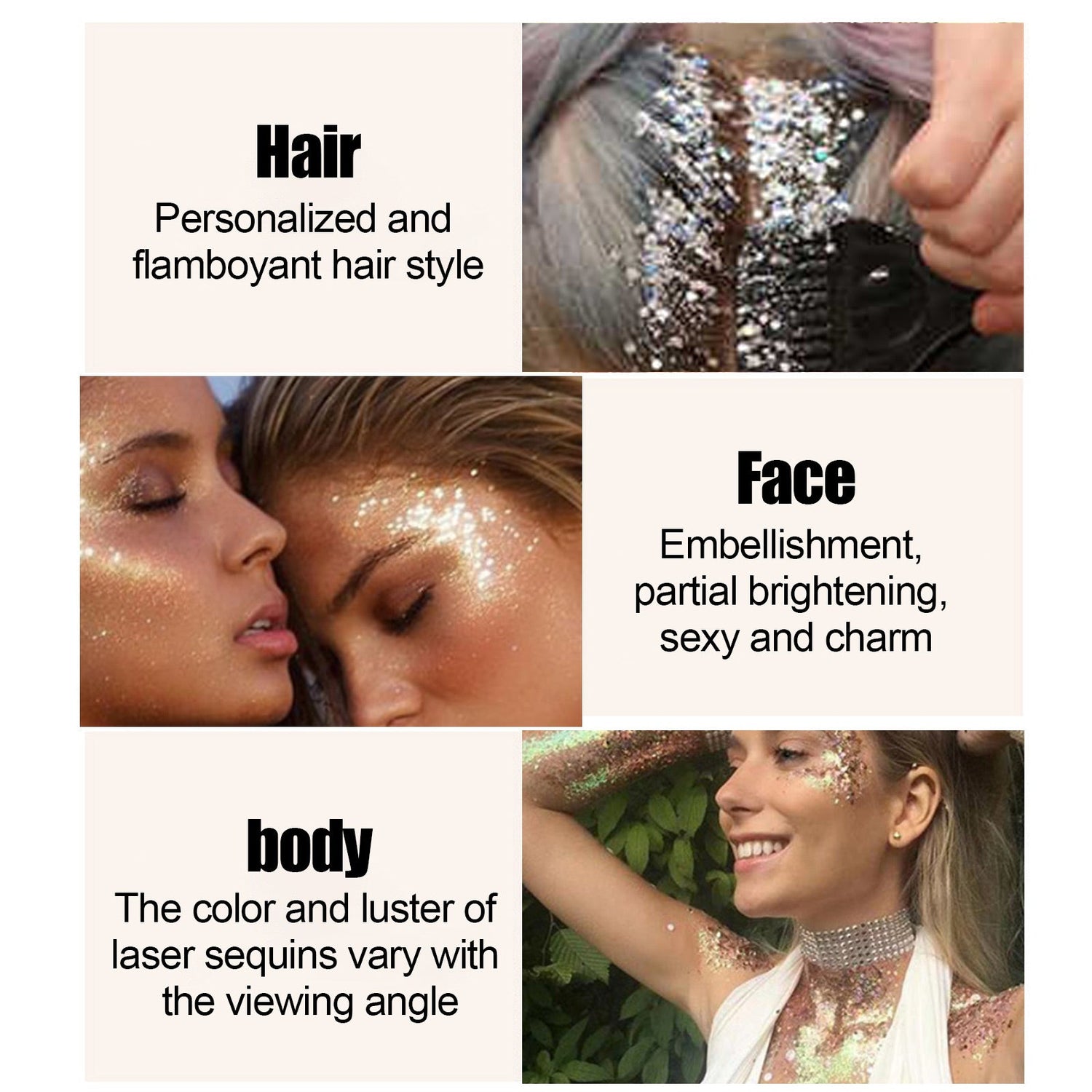 Glitter Body Skin Gel, Makeup Fish Scale Glitter Gel Glitter Stage Show Makeup Props Eyeshadow