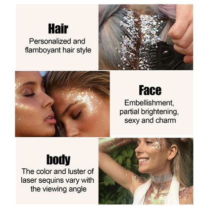 Glitter Body Skin Gel, Makeup Fish Scale Glitter Gel Glitter Stage Show Makeup Props Eyeshadow