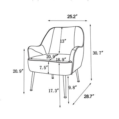 Modern Mid Century Chair velvet Sherpa Armchair for Living Room Bedroom Office Easy Assemble(BEIGE)