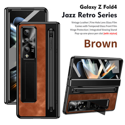 Suitable for Samsung zfold 5 phone case FOLD4 folding official pen slot case film integrated all inclusive anti fall protective case