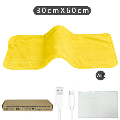 **5V USB grey heating pad (19.6x11.8") with 59" cable for cramps &amp; back pain, works as mini heated blanket.**