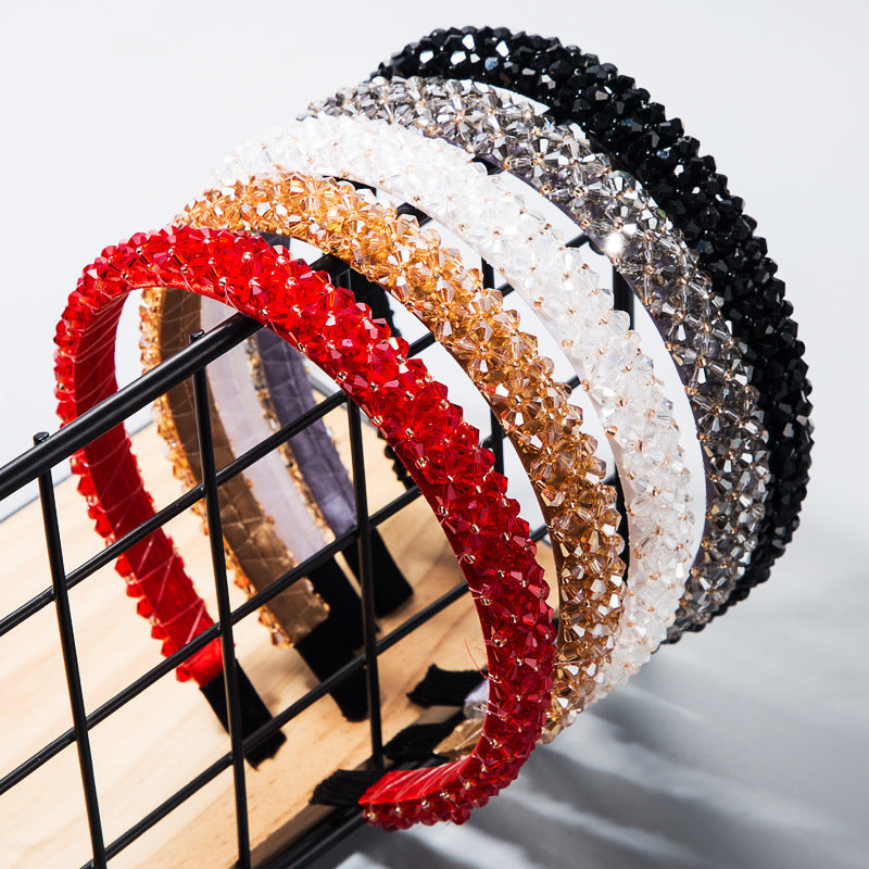 Korean Style Thin Edge Crystal Headband Women&