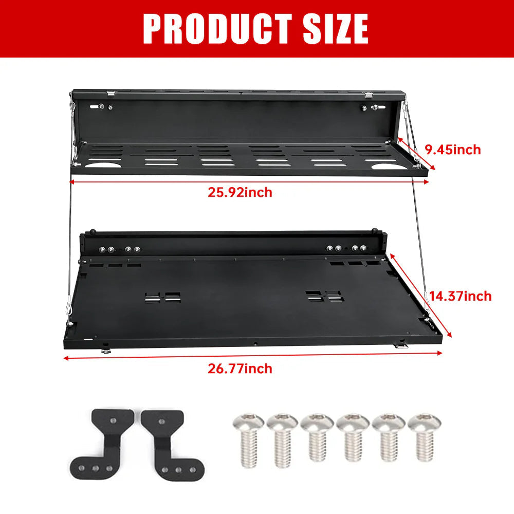 Tailgate Table &amp; MOLLE Panel For Ford Bronco(2021-2024) - 2-Tier Camping Rack