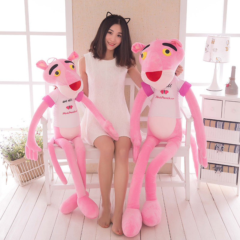 Internet celebrity pink leopard plush toy doll Dalang leopard long legs pink playful leopard jumping tiger large children&