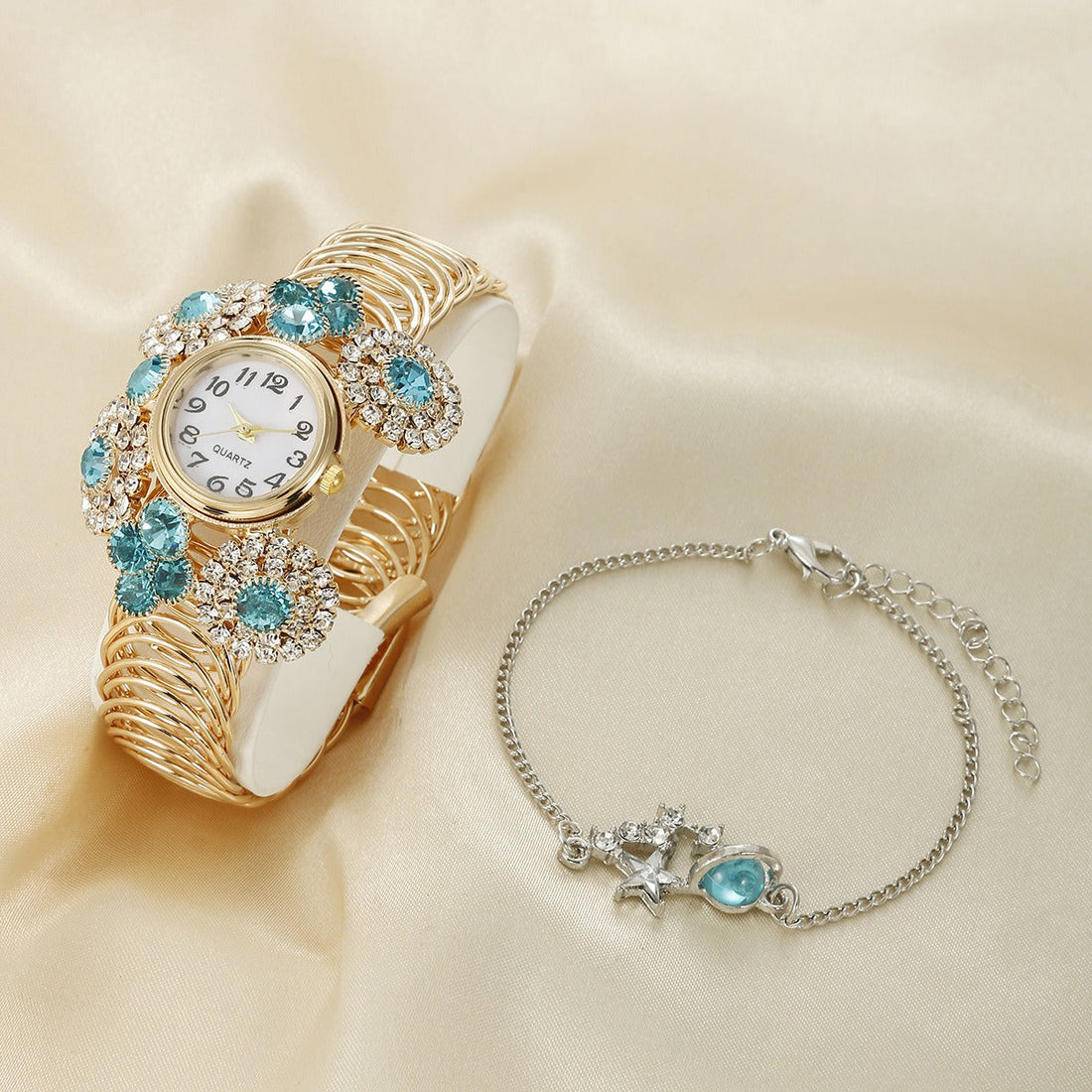 Bohemian Rhinestone Inlaid with Water Diamond and Sky Star Charm Women&